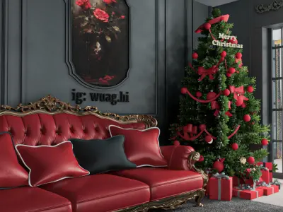 3d model of Christmas decorated housing 3D print model