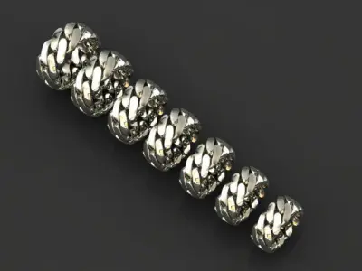 7 SIZE CUBAN RINGS PACK