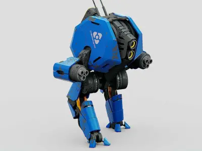COMBAT DROID HEXA Rigged for Unreal Engine - Unity - MIXAMO 3D model