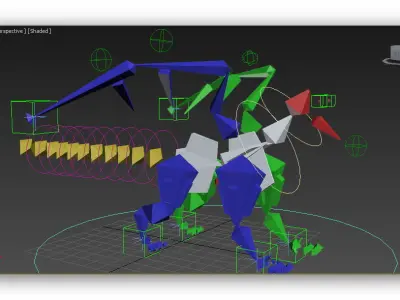 Ruby dragon Low-poly 3D model