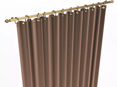 Cornice Classic Curtain 03 Gold Low-poly 3D model