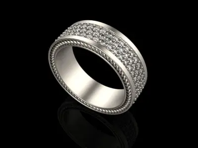 Ring with gems model 561 3D print model