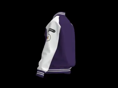 Female raglan varsity jacket 3D model