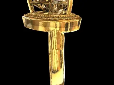 heart gem ring 3D print model