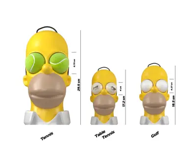 Homer head holder balls 3D print model