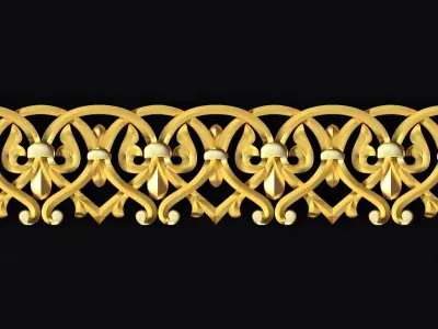 Central decor ornament for furniture 3D model 248
