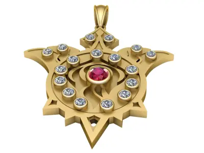 LUXURY SPINAL RUBY PENDANT 3D PRINTABLE MODEL 3D print model