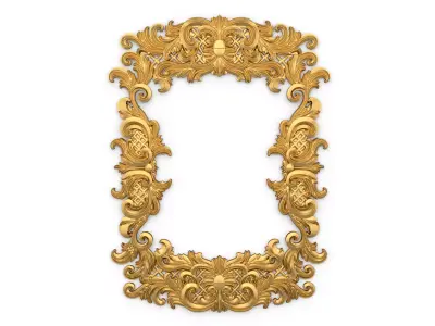 Plaster decorative frame wall ornament onlay 02 3D print model