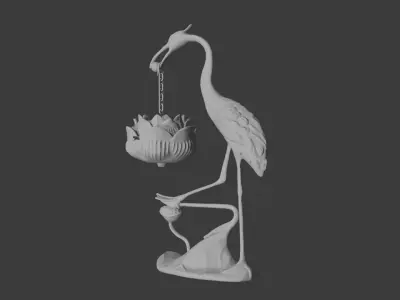 Crane Incense Burner 3D Model Free 3D print model