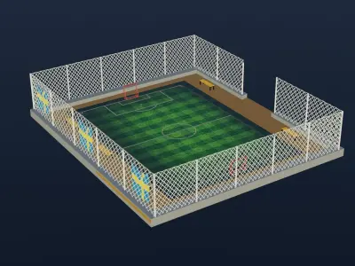 Soccer Stadium - Sweden Low-poly 3D model