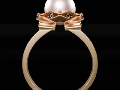 Ocean Crown Pearl Perfection in Diamond Shine jewerly 3D model 3D model