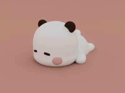Little Kawaii pandas 3D Model Collection