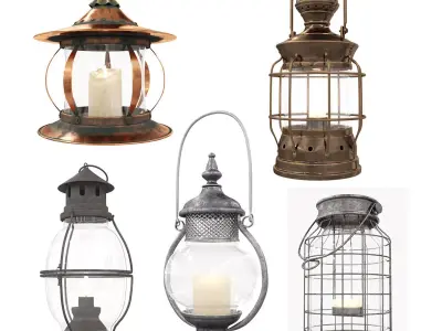 Vintage lamps 3D Model Collection