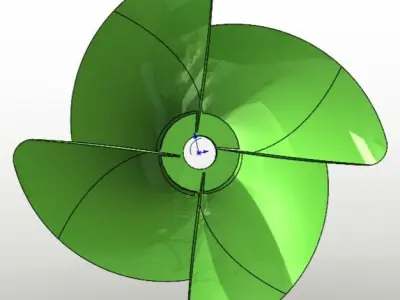 Propeller for a boat 47x4x4 3D model