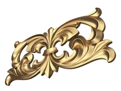 Carved Plaster Molding Decoration 010 Low-poly 3D model