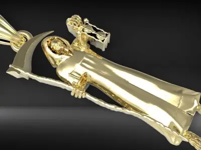 Santa Muerte Holy Death Grim Reaper Necklace Pendant Jewelry 3D print model