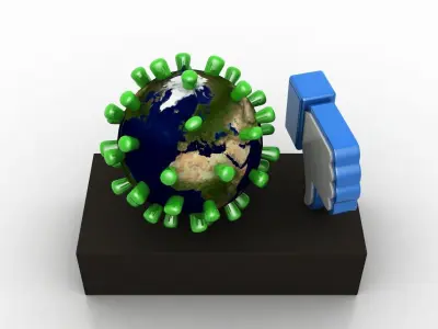 Coronavirus consequences  Low-poly 3D model