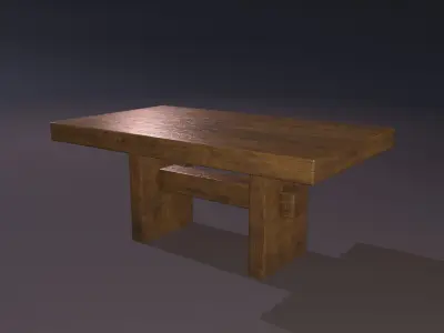 Wooden Stool Free low-poly 3D model