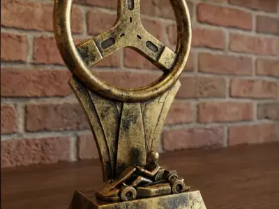 Kart Racing Trophy Model 3D print model