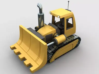 Cartoon bulldozer 3D model