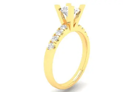 Luxury Solitaire Engagement Ring Diamonds for Women 523 3D print model