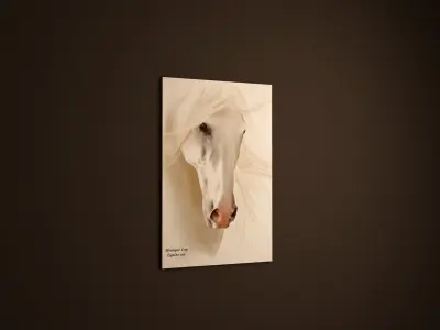 interior horse in gold frame on wall 3D model