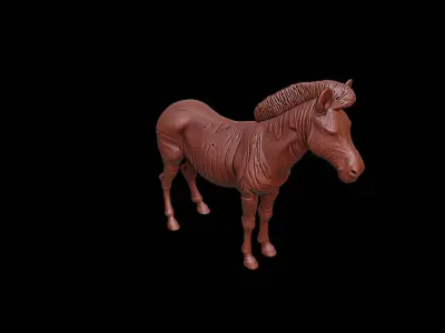 Zebra Animal Sculpture 3D print model get