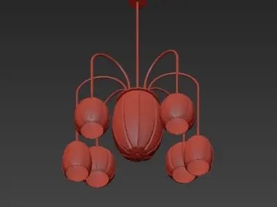 SIRUVE hold ball brass chandelier 3D model
