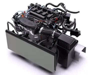 Honda L15B7 Inline 4 VTEC Turbo Engine Low-poly 3D model