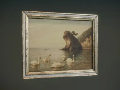 Vintage Framed Painting Set 3D Model Collection