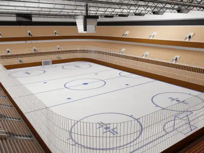 Ice Hockey Stadium Low-poly 3D model