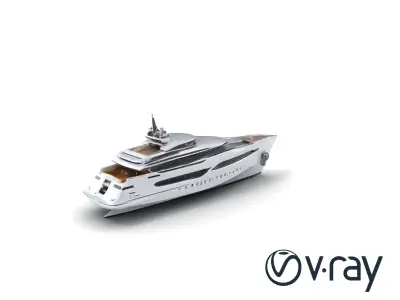 High-Tech Explorer Yacht Ice-Class model pack Low-poly 3D model