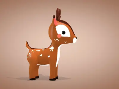 Cartoon Deer Low-poly 3D model buy