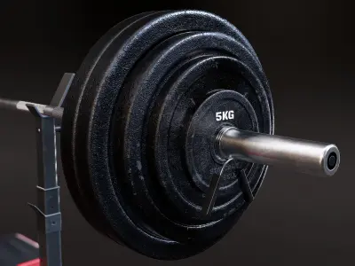 Weight Bench Set Low-poly 3D model