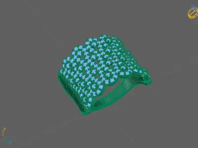 STL 3DM Print Ready Women Diamond Ring Lightweight Printable  3D print model 13