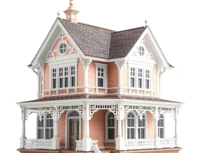 Victorian Peach House model pack Low-poly 3D model