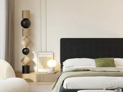   Bedroom scene 3D model