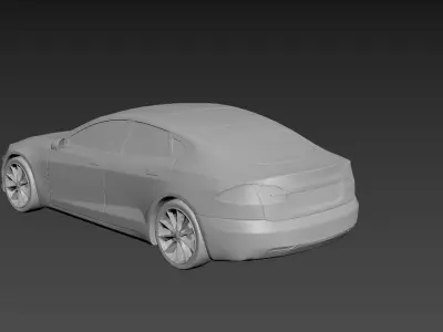 Tesla Model S on a small scale 3D print model