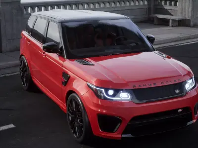 SUV Sport Range Rover Sport SVR 2018 Lowpoly Low-poly 3D model