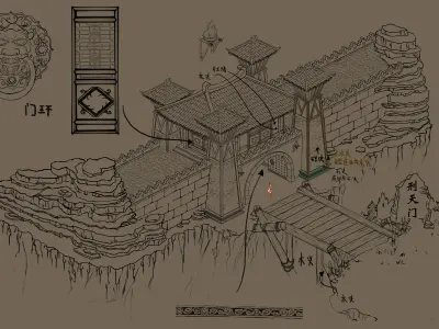 Game Mountain - City - Gate 03 3D model