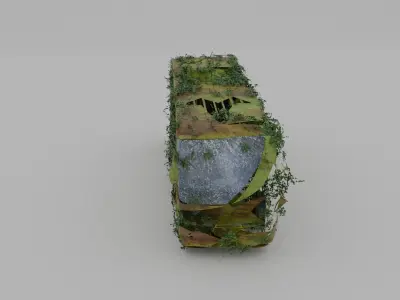 Damaged Rusty Bus Low-poly 3D model