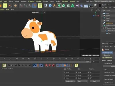 Cute Cow Low-poly 3D model