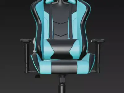 Gaming Chair Blue and Black PBR 3D Model 3D model