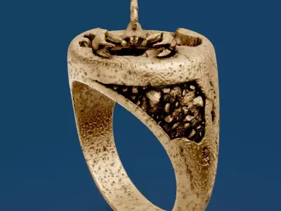 Scorpion Ring Rock Stone Printable Jewel Luxury 3D print model