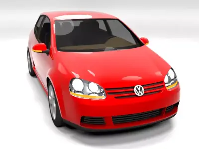 GOLF 5 3DOOR LOWPOLY Low-poly 3D model