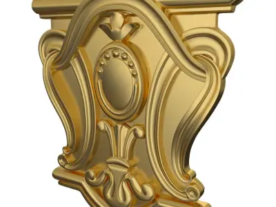 Capital gold ornate corbel Free 3D model
