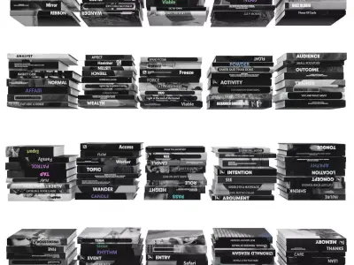 Books 150 pieces 3-5-1 Low-poly 3D model