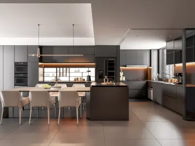 Kitchen Modern interior 81 3D model