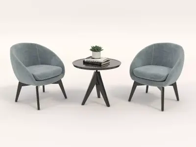 Modern Table and Chair Set 12 3D model