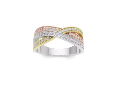Tri-Color Diamond Ring - 3D Printable CAD Module 3D print model